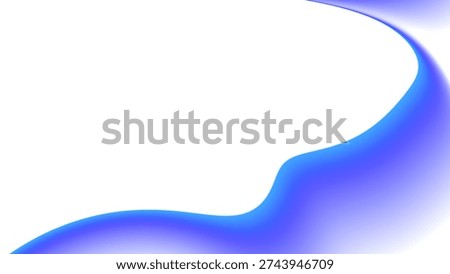 Blurred white gradient background. Elegant blue wavy line on White jpg  background.