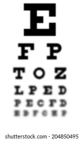 Blurry Eye Chart. A Concept For Bad Eyesight