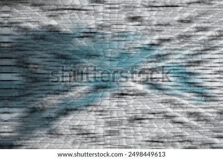 A blurry image of a blue and white pattern with a dark blue line. The image has a mood of confusion and disorientation