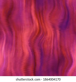 Blurry Silk Acid Wash Tie Dye Texture Background. Wavy Vertical Irregular Textile Seamless Pattern. Variegated Ombre Distorted Watercolor Paint Effect. Space Dyed Blur Ink Boho All Over Print