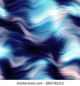 Blurry silk dark indigo black moody tie dye texture background  Wavy irregular bleeding wave seamless pattern  Athmospheric ombre distorted watercolor effect  Space dyed all over print
