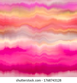 Blurry soft pink gradient artistic watercolor dye texture background. Wavy irregular bleeding glitch seamless pattern. Melange ombre effect painterly all over print 