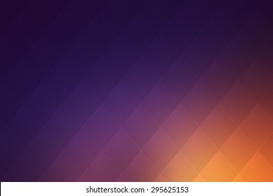A blurry sunset sky background  and subtle geometrical pattern overlay  Gradient transforming from violet to orange  