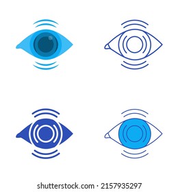 Blurry Vision Icon Set In Flat And Line Style. Blurred Eyesight Symbol. 