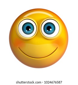 Blushing Emoji Excited Emoticon Becoming Red Stock Illustration 1024676587