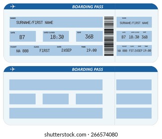 Boarding Pass Ticket Without Details Stock Illustration 266574080 ...