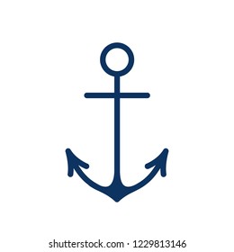 Boat Anchor Logo Isolated On White Background. Ship Anchor Illustration For Logo Or Tattoo Design.