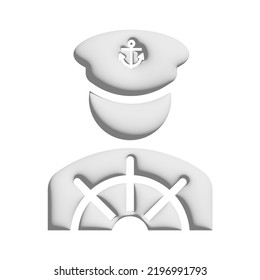 Boat Captain Icon 3d Design For Application And Website Presentation