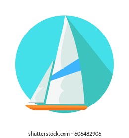 Boat Sign Symbol Round Web Button Stock Illustration 606482906 ...