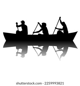 Boat team isolated on white background with shadows - Powered by Shutterstock