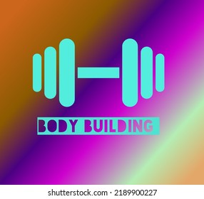 Body Building Icon With Multi Color Gradient Background For Cover Template And Wallpaper