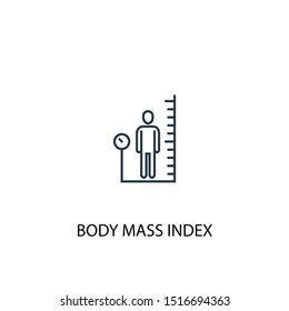 body mass index concept line icon. Simple element illustration. body mass index concept outline symbol design. Can be used for web and mobile UI/UX