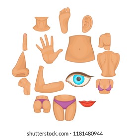 Body Parts Icons Set Cartoon Illustration Stock Illustration 1181480944 ...