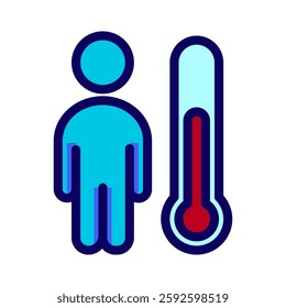 Body temperature sensor icon displaying smart thermometer devices for remote health tracking.