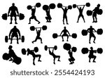 bodybuilder man exercise with barbel weight lifting man vector illustration