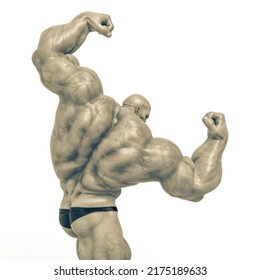 Bodybuilder Man Pose Six, 3d Illustration