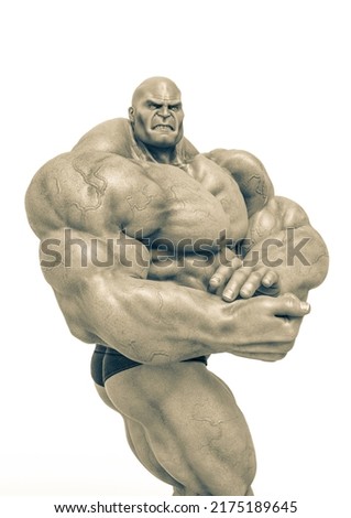 bodybuilder man pose two, 3d illustration