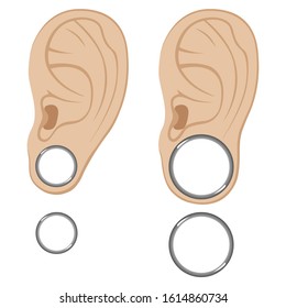 Man piercing left ear