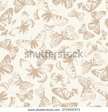 Boho Butterflies Decorative seamless pattern. Repeating background. Tileable wallpaper print.