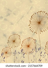 Boho floral background -  minimalist pastel Boho background of pinwheel flowers in pleasing modern colors. 