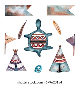 boho watercolor elements