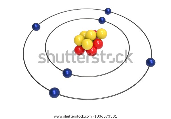 Ilustración De Stock Sobre Bohr Model Carbon Atom Proton