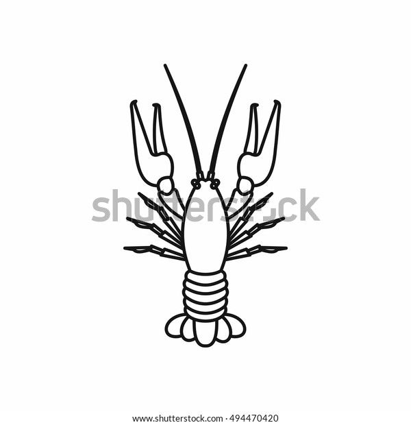 Boiled Crawfish Outline Style Isolated On Stock Illustration 494470420 