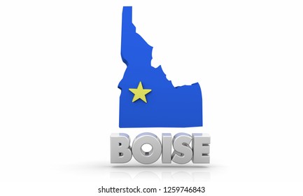 Boise ID Idaho City Map 3d Illustration