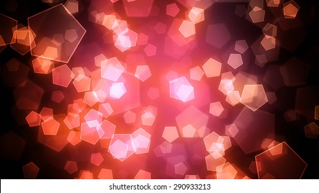 Bokeh Background with pentagon shapes and abstract particles. 8K Ultra HD Resolution at 300dpi
