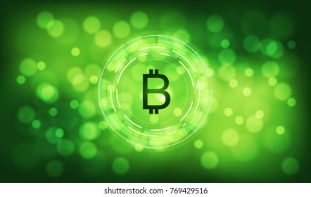 Bokeh Bitcoin Green Wallpaper