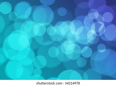 Bokeh Blurred light effect background from light blue to dark blue.