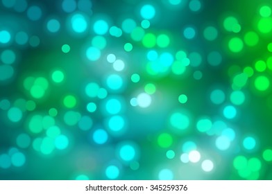 Bokeh Light, Shimmering Blur Spot Lights On Blue And Green Abstract Background.