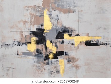 Bold and expressive abstract art with contrasting colors and striking lines, perfect for modern and vibrant interiors.