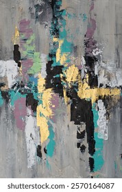 Bold and expressive abstract art with contrasting colors and striking lines, perfect for modern and vibrant interiors.