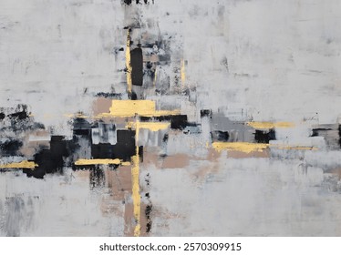 Bold and expressive abstract art with contrasting colors and striking lines, perfect for modern and vibrant interiors.