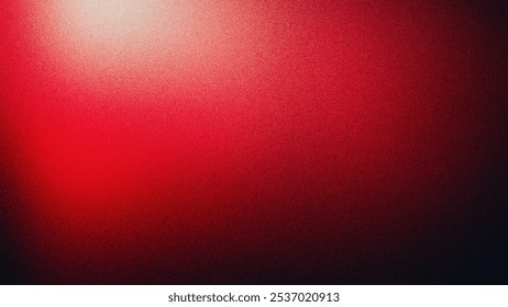 Bold red gradient background with intense color depth, creating a dramatic and striking abstract effect. Grainy gradients style, vintage noise, abstract background