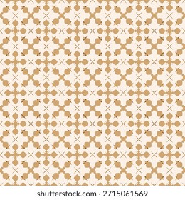 Bold seamless geometric pattern with stylized quatrefoil and cross motifs creating a diamond grid. It uses a strong color contrast of camel and cream
