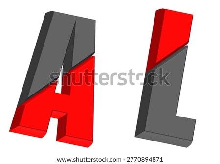 Bold Three Dimensional AL Letters Illustration
