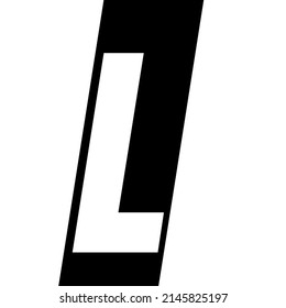 A Bold White Capital L In Black Italics On A White Background