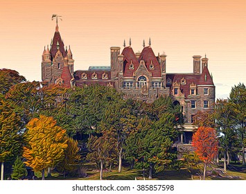 Boldt Castle, Alexandria Bay, New York Depiction