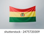 Bolivia Flag Waving Proudly. 3D Flag Banner Illustration image.