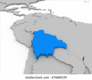 Bolivia Map 3D Illustration