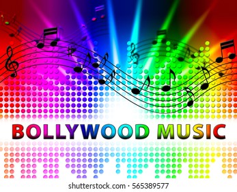 Bollywood Music Notes Design Represents Movie Industry Songs And Audio