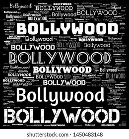 Bollywood Text Word Cloud Black White Stock Illustration 1450483148 ...