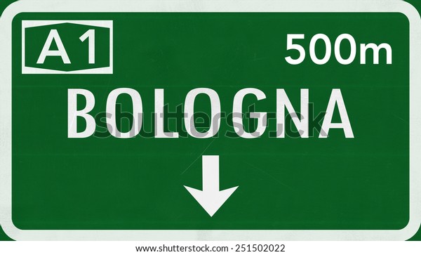 Bologna Italy Highway Road\
Sign