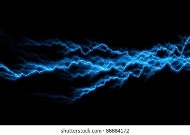 Bolts Lightning Extend Horizontally Across Black Stock Illustration ...