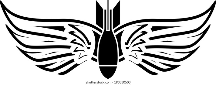 bomb with wings. fourth variant. raster version