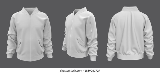 Bomber Jacket Mockup, Design Presentation For Print, 3d Illustration, 3d Rendering