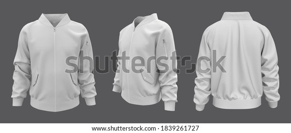 Bomber jacket mockup, design presentation for\
print, 3d illustration, 3d\
rendering