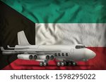 bomber on the Kuwait flag background. 3d Illustration